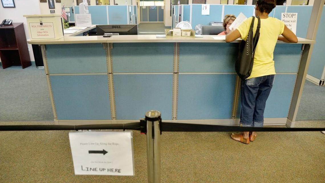 This is the first stop for job seekers at the Georgia Department of Labor office in Macon as seen in August 2013.