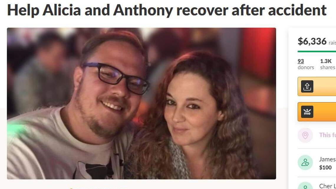 Warner Robins couple Anthony and Alicia Campiglia were injured in a crash on April 10. A GoFundMe has been created to help the Campiglias pay for their medical bills and other expenses.