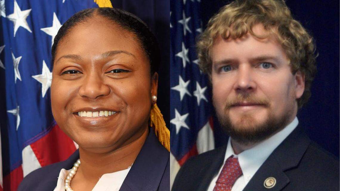 From left to right, Acting U.S. Attorney Shanelle Booker and former U.S. Attorney Peter Leary. Leary resigned from his position on Jan. 11, 2025, which led Booker to take on the position the following day.