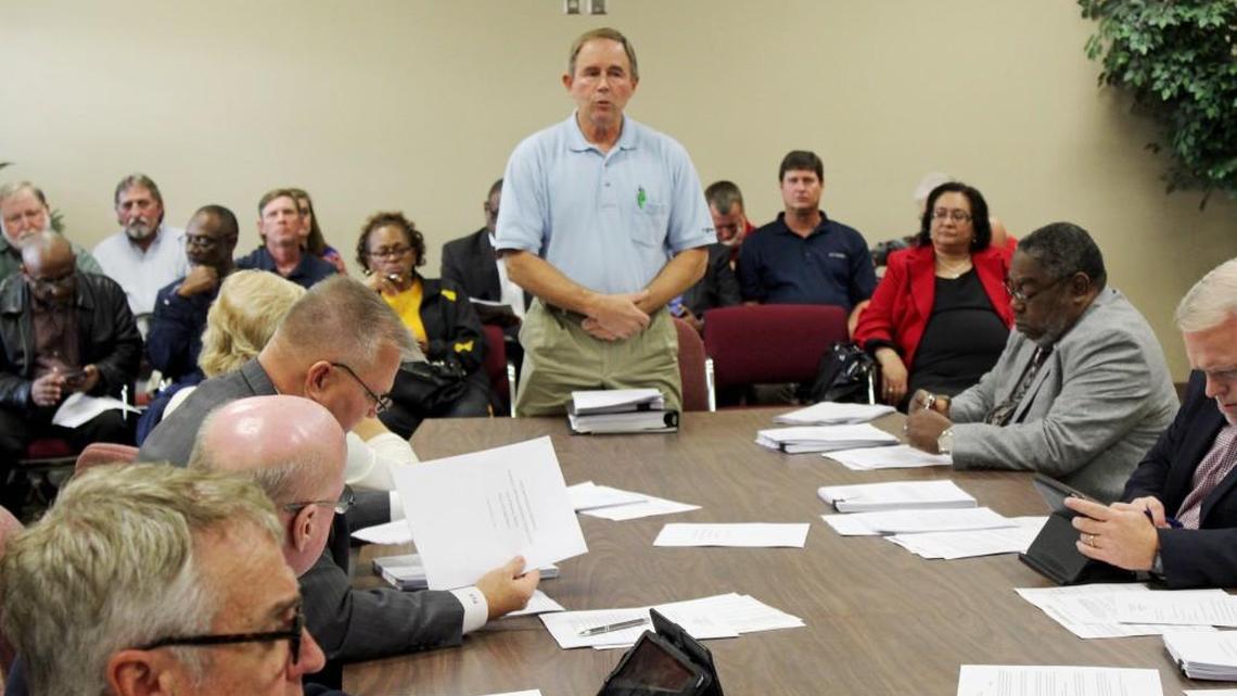Walter Gray, an engineering consultant for the city, explains proposed changes to building regulations to Warner Robins City Council at its Jan. 3 meeting.