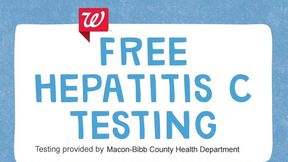The Macon-Bibb County Health Department is offering free Hepatitis C testing May 20 at the Walgreens at 4305 Mercer University Drive in Macon.