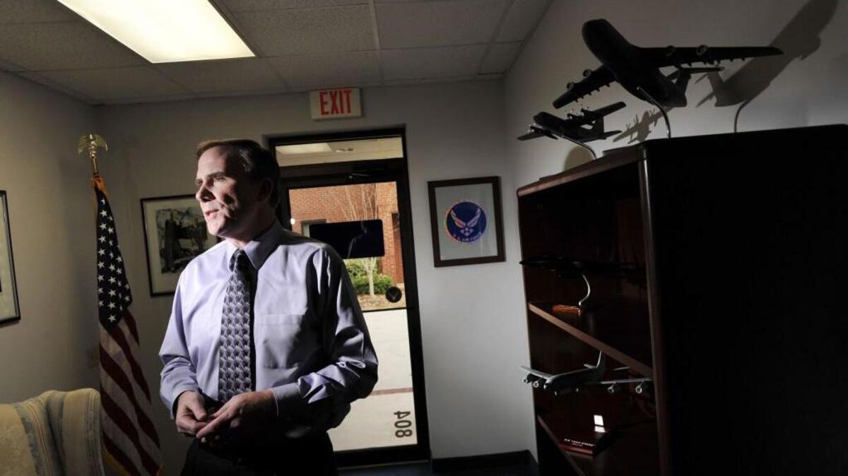 Retired Air Force Maj. Gen. Robert McMahon stands in the lobby of the 21st Century Partnership in 2012. On Tuesday, he is scheduled to be sworn in as assistant secretary of defense over logistics and materiel readiness.