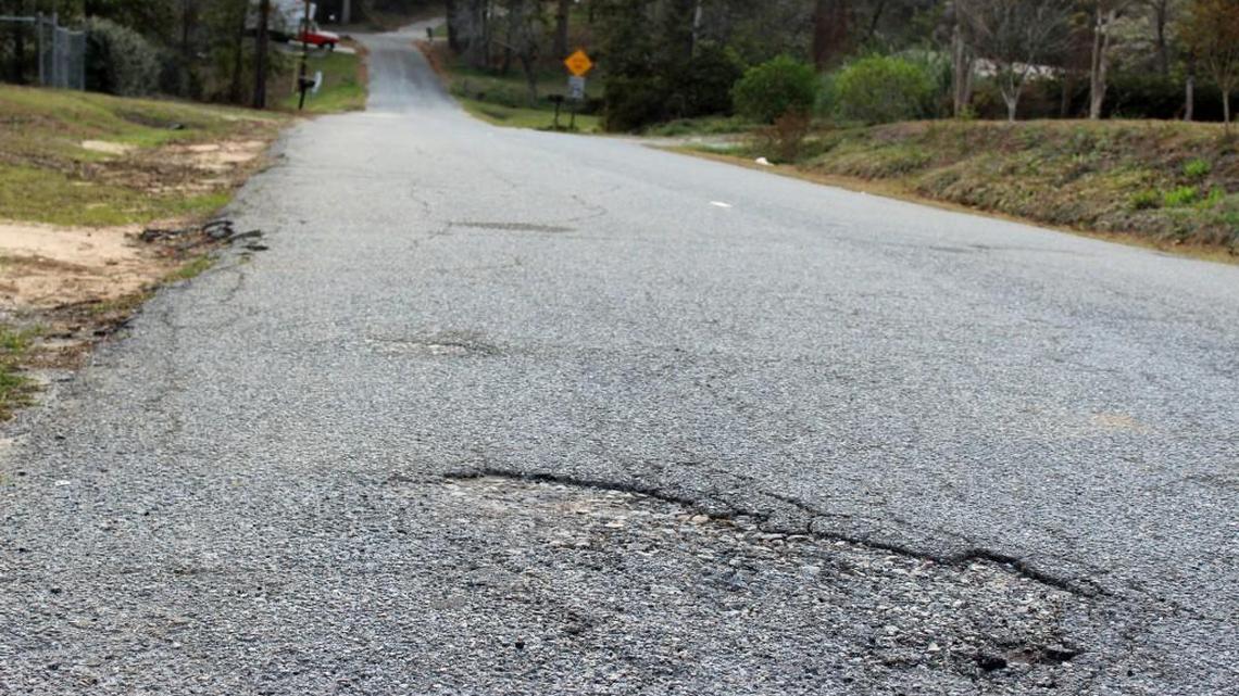 The Houston County Commission on Tuesday approved a contract to resurface 31 roads in the county, including Wellston Drive shown here.