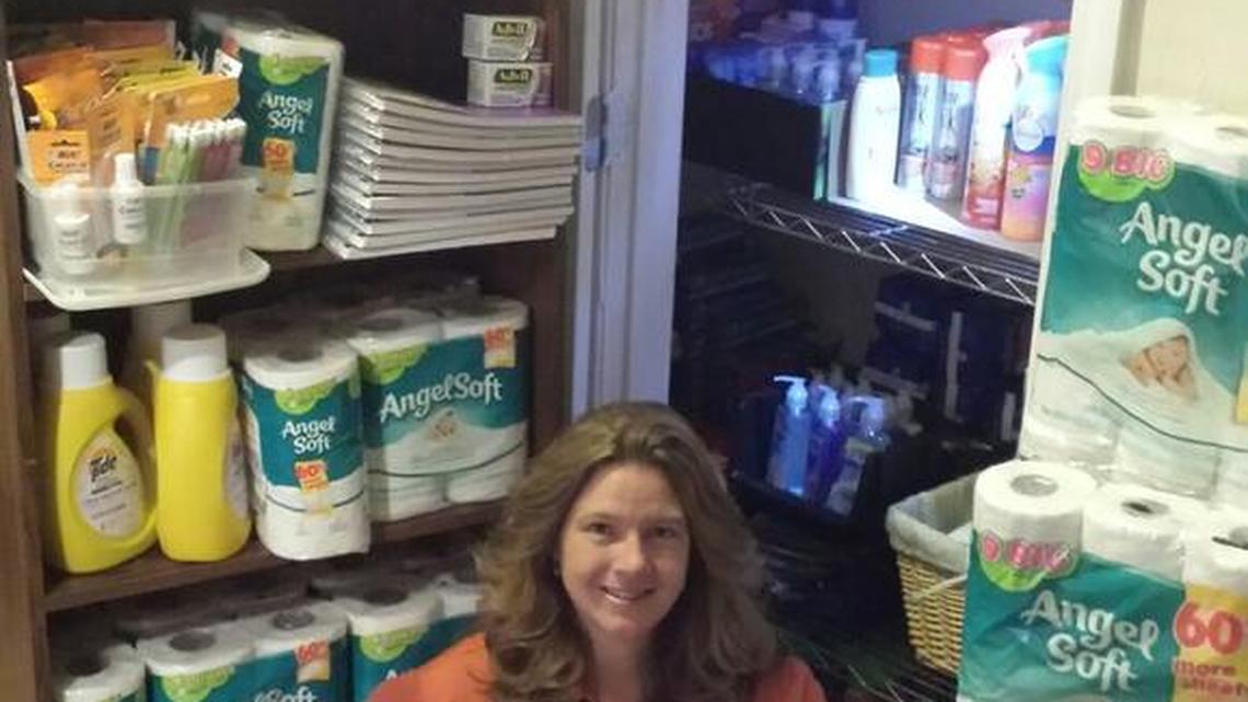 Amy DiPietro saved up these goods both for her family and for donations over the course of about eight weeks.