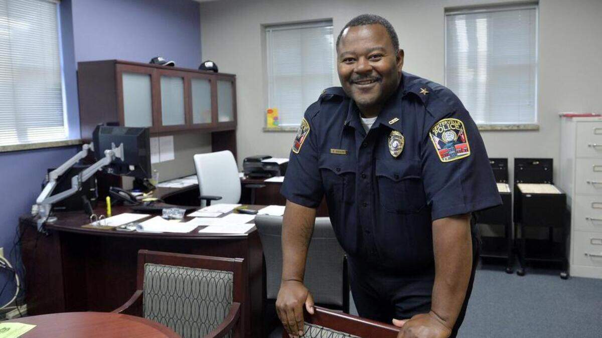 In April, Centerville police Chief Ronald Rodgers is pictured his office at the department's headquarters on Church Street.