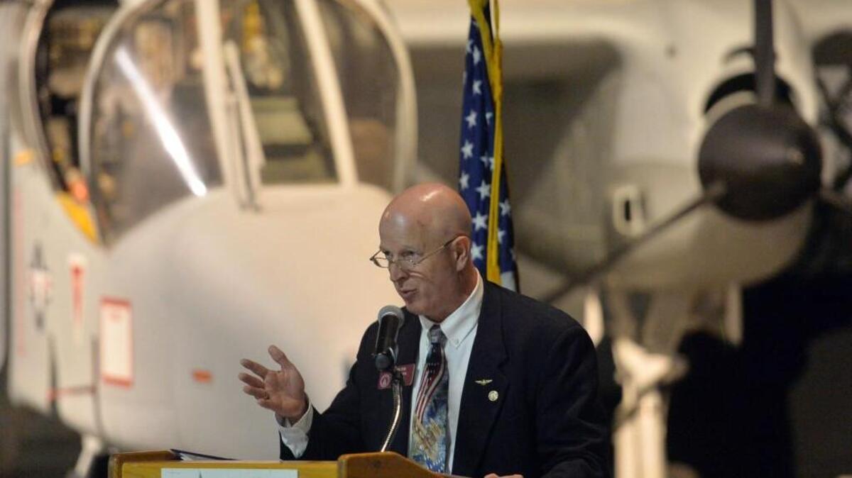 State Rep. Dave Belton, R-Buckhead, speaking to a meeting of state and federal lawmakers and other officials bracing for another BRAC, during a Warner Robins meeting in August, 2016.