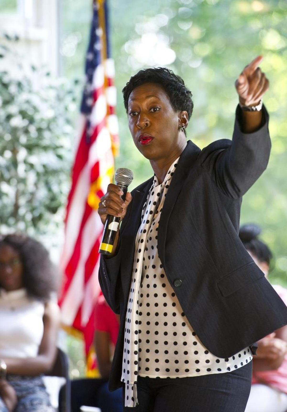 Bibb County Superior Court Judge Verda Colvin talks to teenagers at the Mentor’s Project teen pregnancy seminar in 2016 at Lake Wildwood.