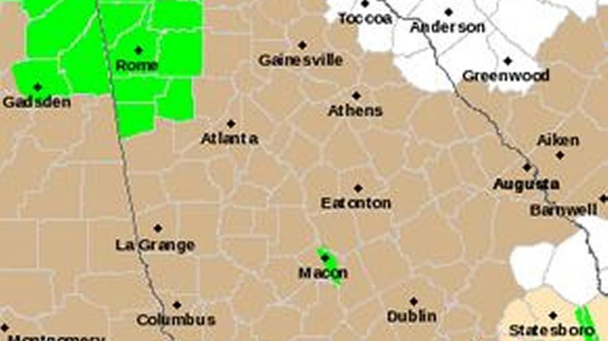 The National Weather Service issued a wind advisory for counties shaded in tan on the map until 7 p.m. on Jan. 23, 2017.