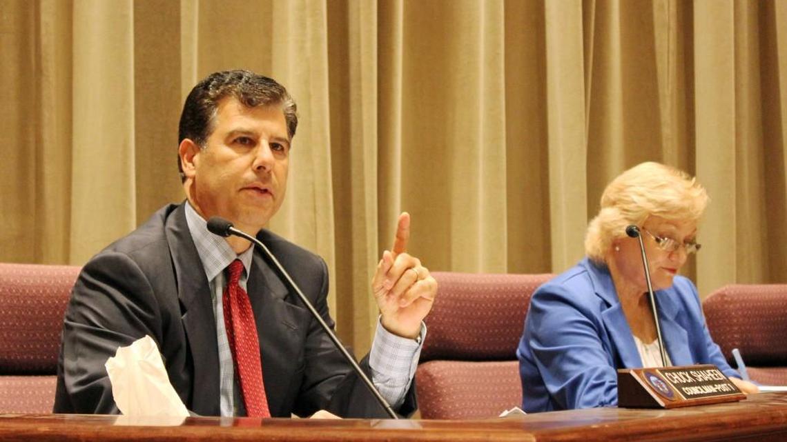 Warner Robins Councilman Chuck Shaheen speaks during Tuesday’s City Council meeting. He is proposing that the city add a maternity leave benefit for employees.