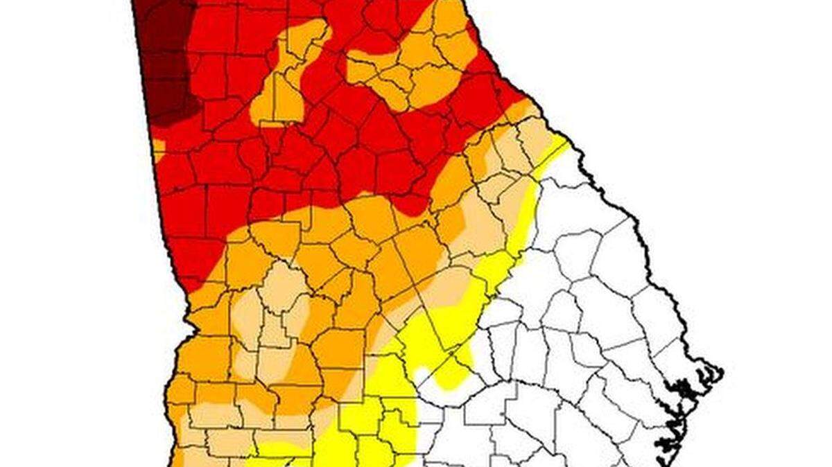The U.S. Drought Monitor shows conditions in Georgia as of Oct. 18, 2016.