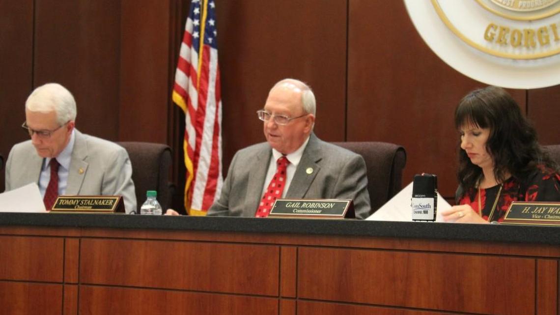 At Tuesday’s Houston County Commission meeting, Chairman Tommy Stalnaker talks about his belief that phone companies are shorting the county on fees charged for 911 service.