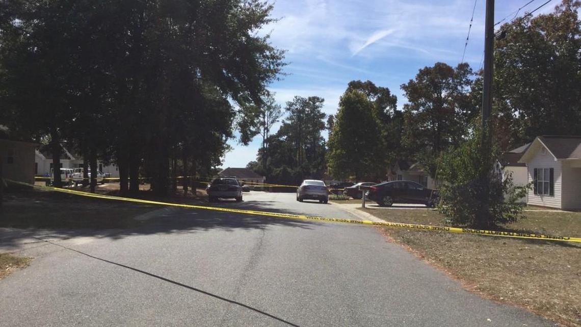 Crime scene tape blocked off the entire area around the 100 block of Ruth Circle on Oct. 24, 2016, following a fatal shooting there on Oct. 23, 2016.