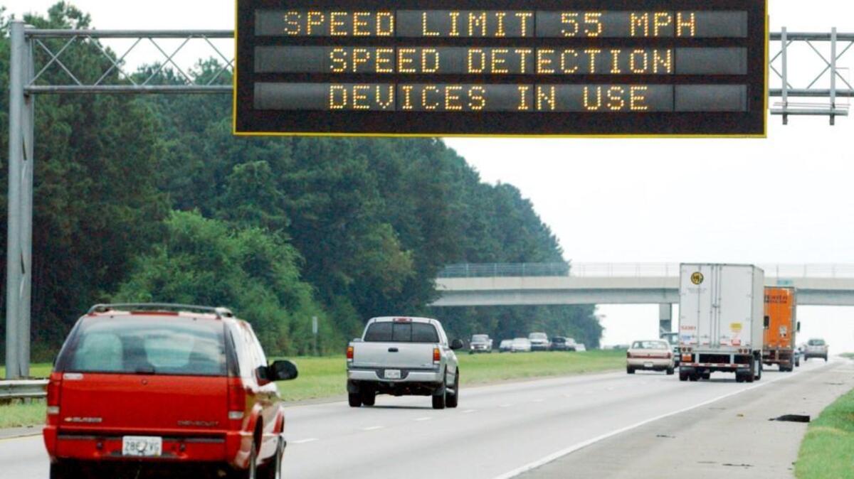 Motorists travel Interstate 75 South through Macon in this file photo. State troopers are expected to be out in force during the 78-hour Labor Day holiday travel period, and motorists are encouraged to obey speed limits.