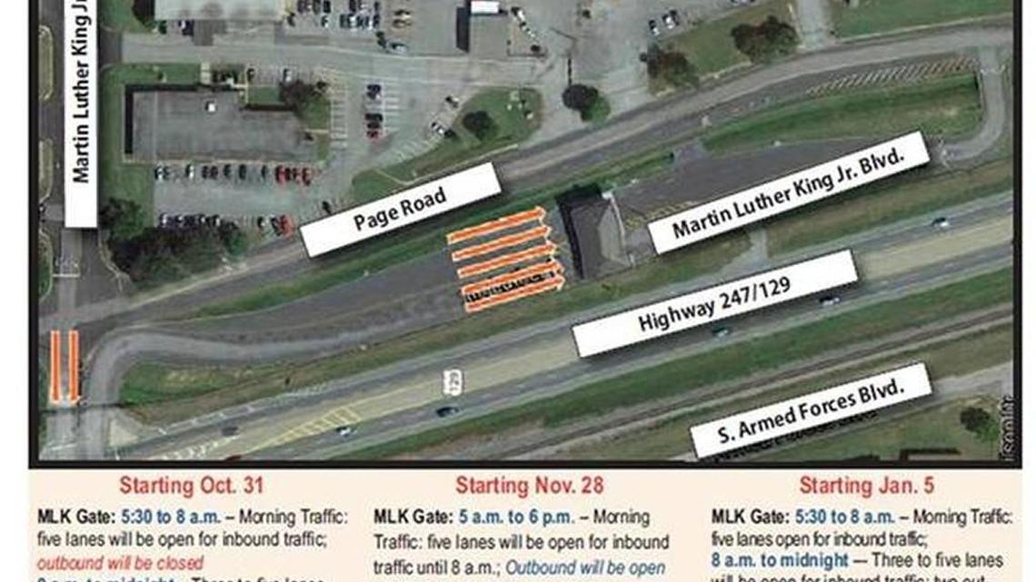 The Robins Air Force Base public affairs office announced the Green Street Gate was reopening Dec. 13. The next phase begins at the Watson Boulevard Gate on Jan. 5.