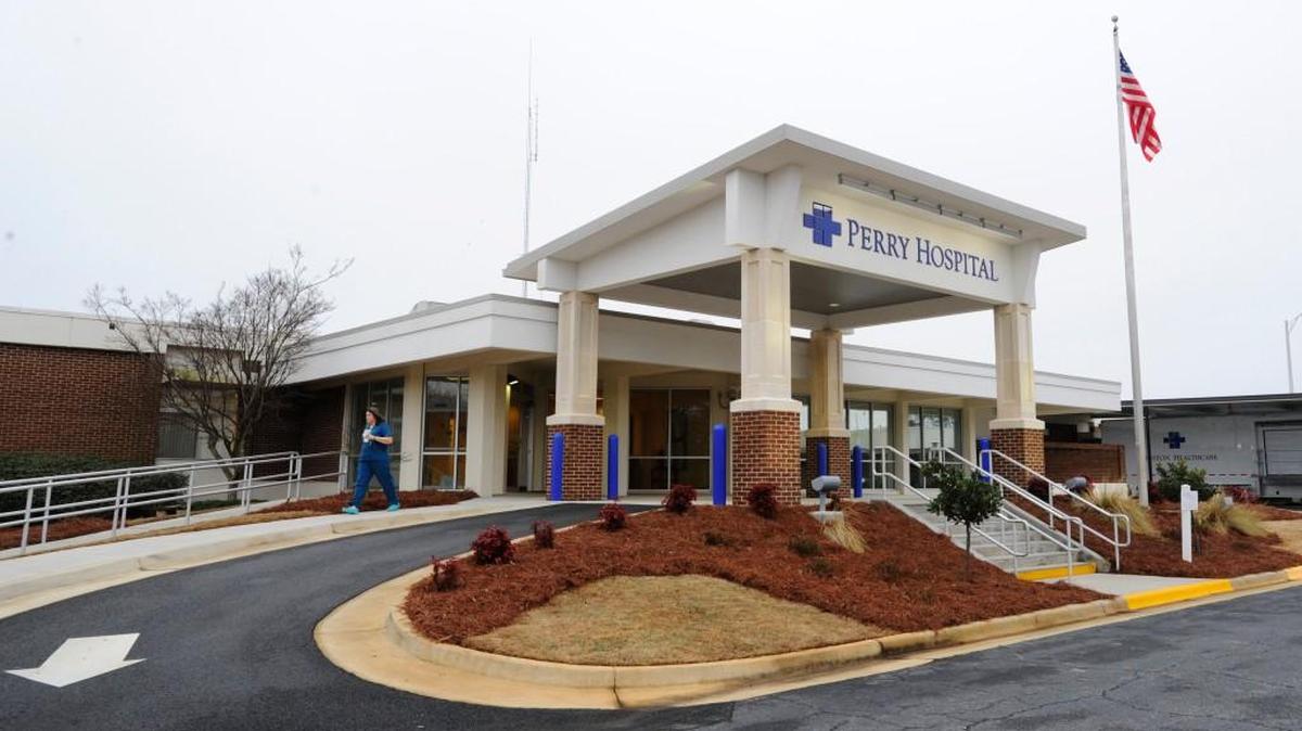 The new entrance to Perry Hospital, Feb. 4, 2014.