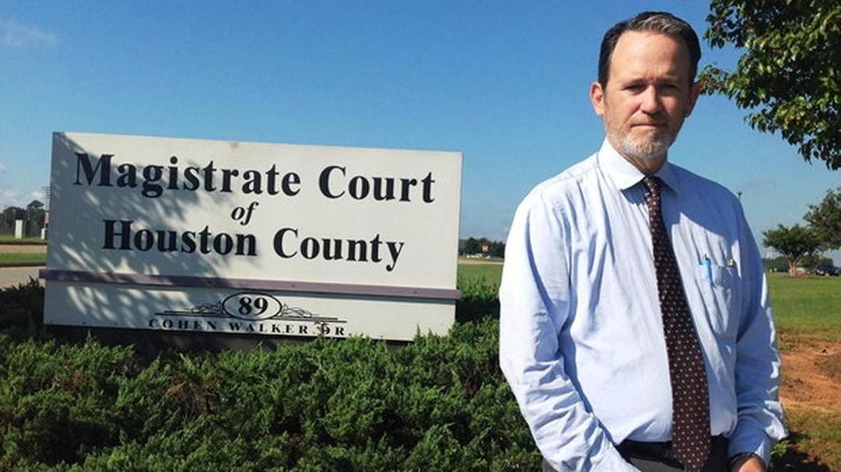 Bruce Osborn Key is shown here in this 2014 file photo after he attempted to seek a warrant in Houston County Magistrate Court against the man he was accused of shooting in the back outside a Warner Robins residence. Key claimed self-defense. An indictment against Key has been dismissed after the prosecution was unable to locate the person shot.