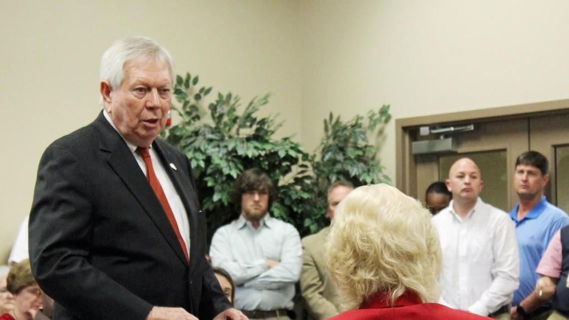 Terry Coleman, former speaker of the Georgia House of Representatives, speaks at the Warner Robins City Council meeting on Feb. 21.