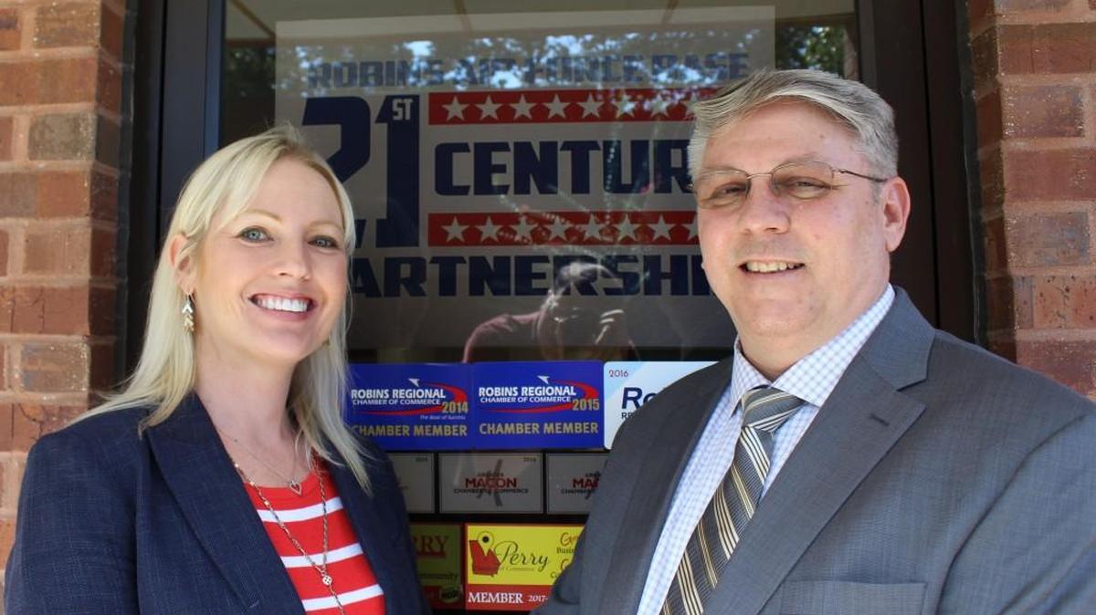 Chrissy Miner and Dan Rhoades make up the new leadership team at the 21st Century Partnership.