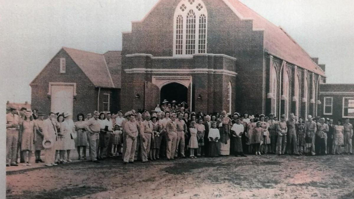Sacred Heart Catholic Church’s first building was dedicated in 1945.