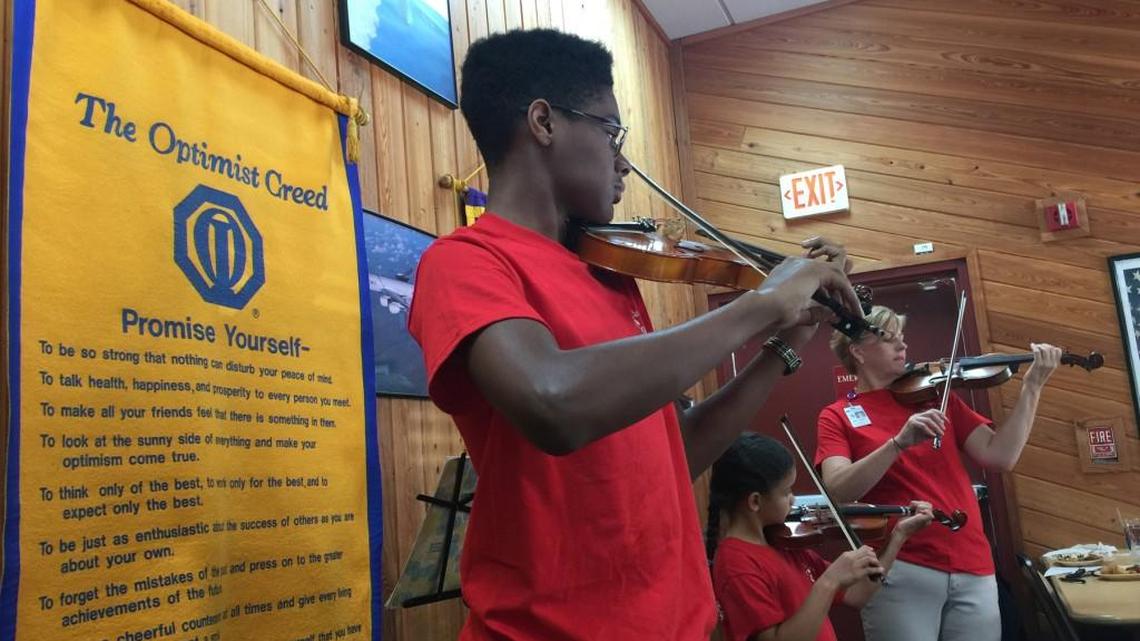 Violins a sweet sound at Optimist Club meeting