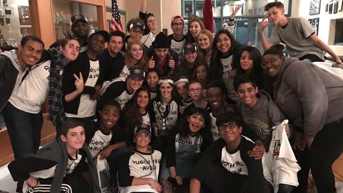 Northside High School One Act play performers celebrate their 2016 region and state titles.