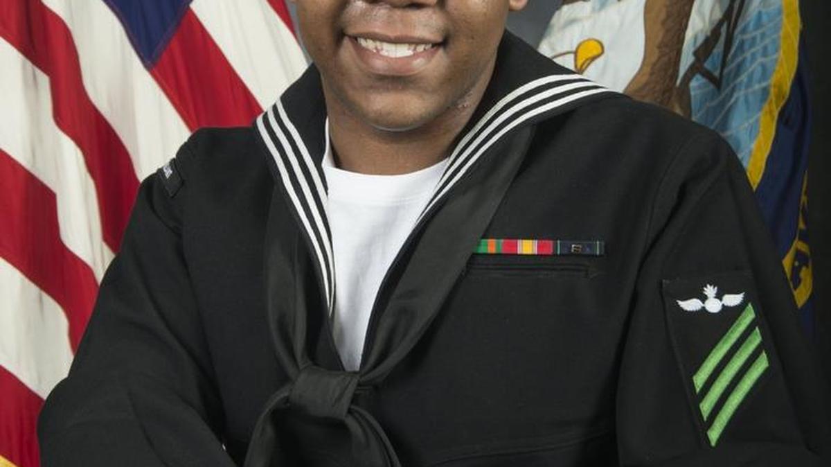 Aviation Ordnanceman Airman Datarius Williams, a Perry native, was selected as the Blue Jacket of the Quarter for the second quarter of 2016 by Commander, Navy Region Mid-Atlantic in Norfolk, Virginia.