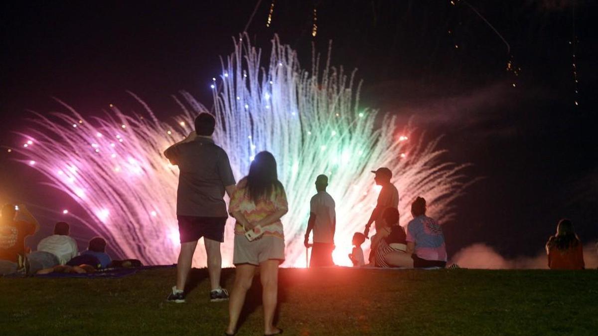 Fireworks light the sky at the 2016 Warner Robins Independence Day Celebration.