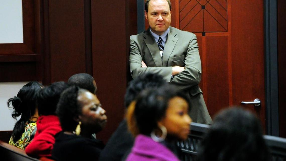 Former Houston County Public Defender Nick White shown in Houston County Superior Court in this Telegraph file photo.