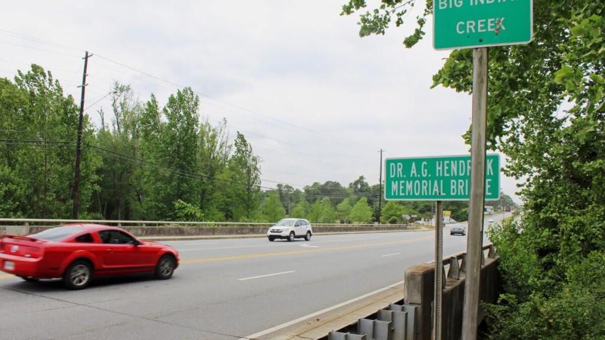 The Courtney Hodges Boulevard bridge over Big Indian Creek in Perry is slated for replacement in fiscal 2022.