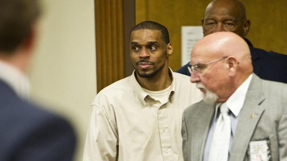 Frederick Harris enters the courtroom Tuesday.
