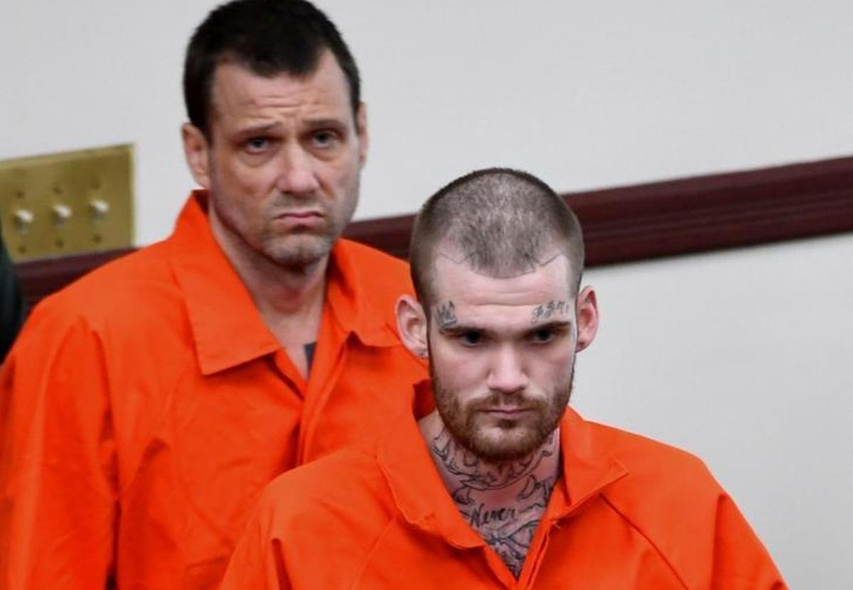 Ricky Dubose, right, and Donnie Rowe after they were captured in June 2017. A jury found Dubose guilty of murder Monday evening.