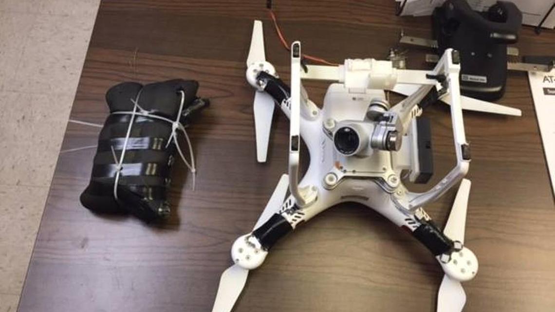 A drone loaded with 3 cell phones was spotted outside Macon State Prison on Aug. 24, 2017. It crashed and was confiscated.
