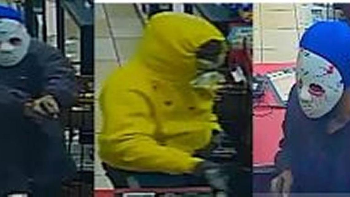 Warner Robins police released images of three men wanted in the robbery of the Hop In convenience store at 1104 W. Ga. 96 just before 1 a.m. Thursday.