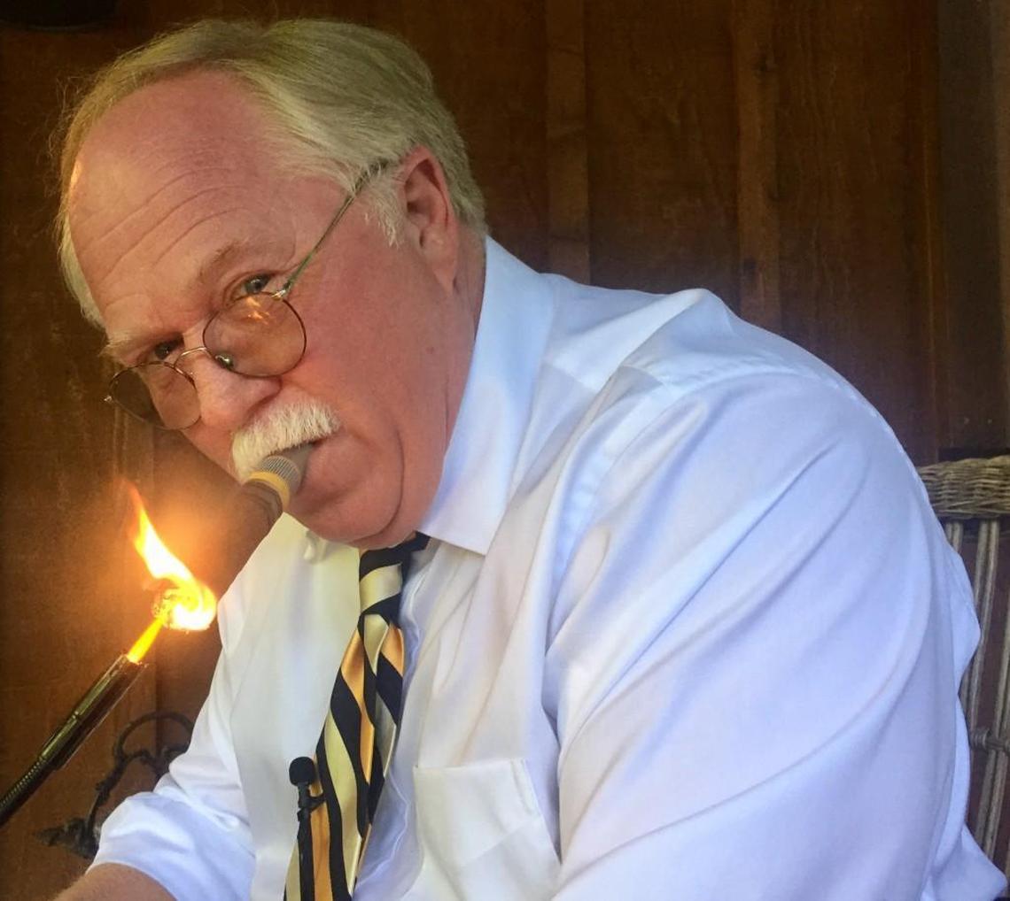 Putnam County Sheriff Howard Sills firing up a Cohiba cigar around the time of the Dermond murders’ third anniversary in 2017.