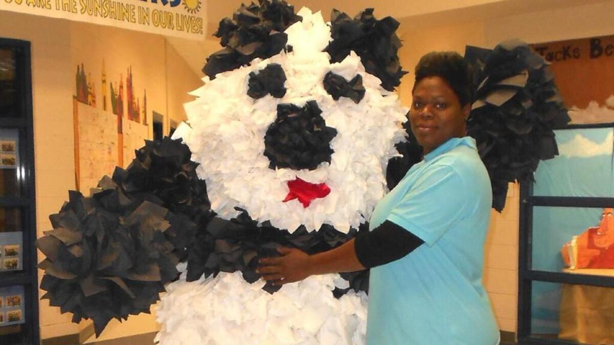 Shanta Lawson was recently honored for her efforts as a cafeteria employee at Perdue Primary School.