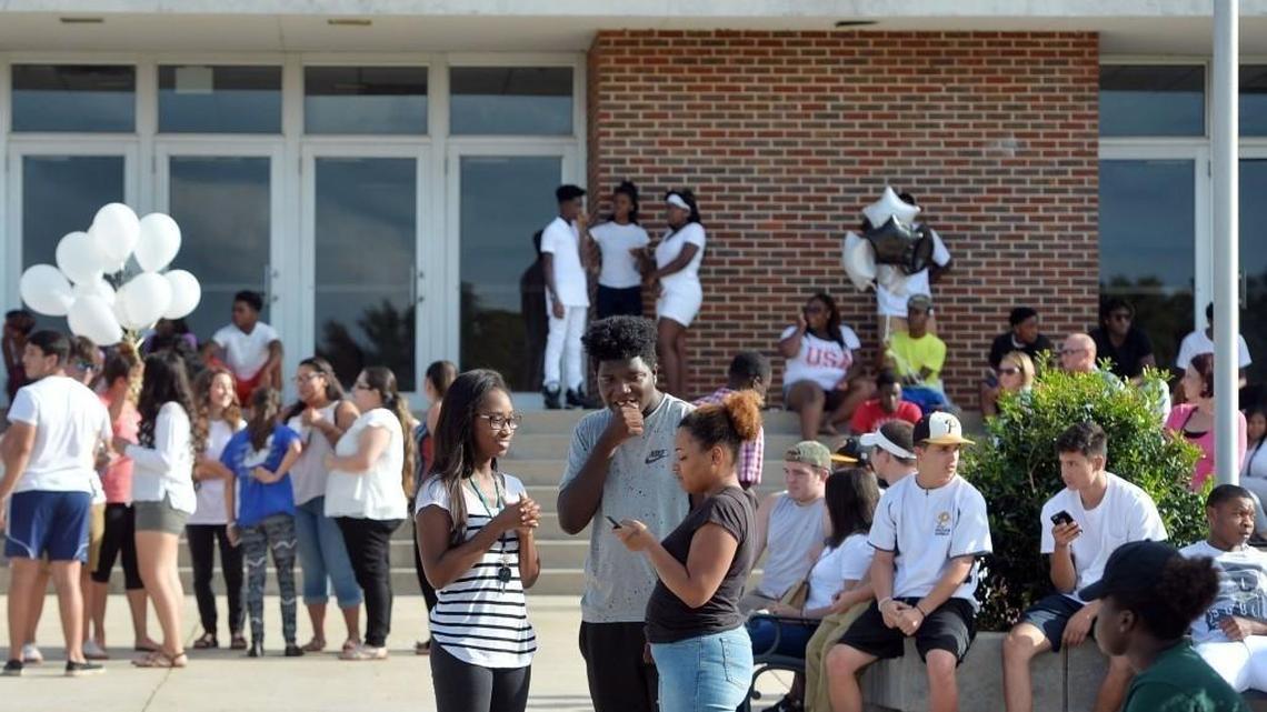 Peach County High School students gather for a rally on Aug. 21, 2016. The school received a 99.8 score on the most recent CCRPI, and educators say maximized instruction time and minimized distractions were big factors in their more than 20-point gain.