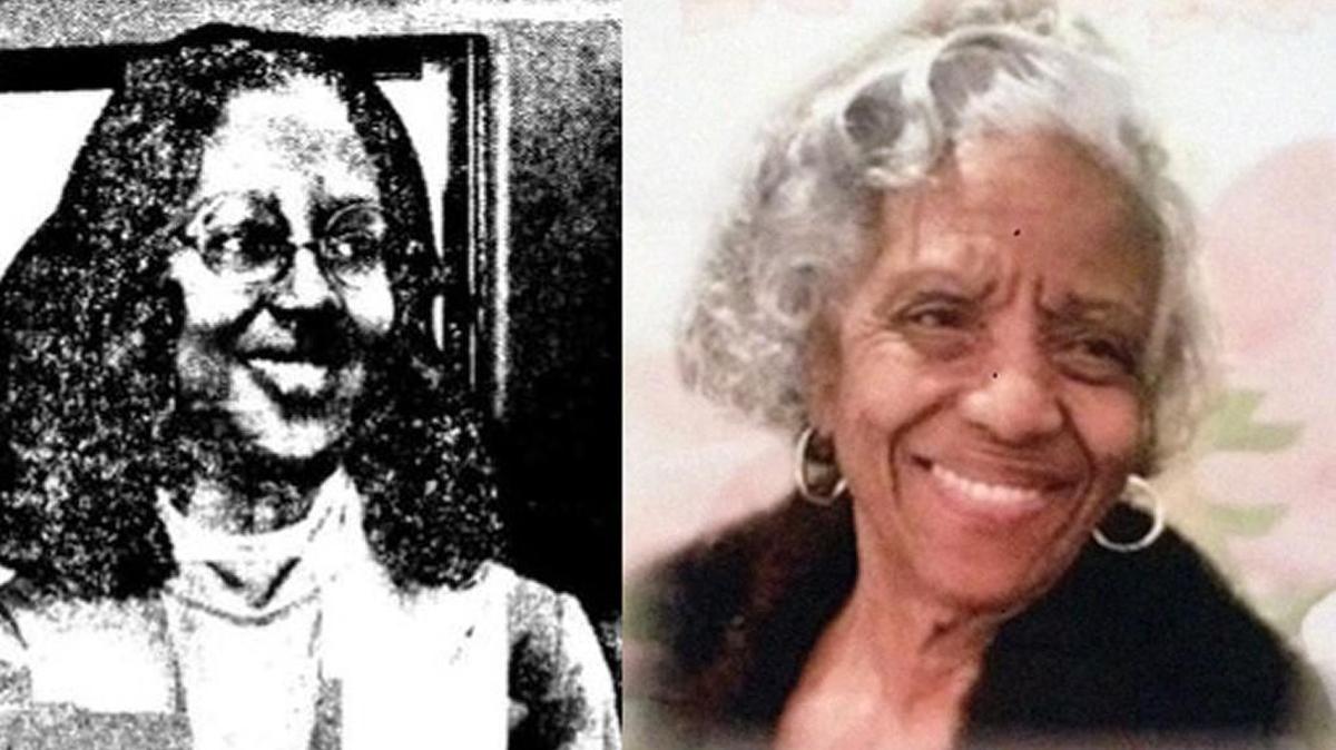 Left, a picture of Carolyn Brown in the Capricorn Records office on Cotton Street in Macon, Georgia, that appeared in the February 24, 1974, edition of The Telegraph, is seen beside a picture of the funeral program for Brown.