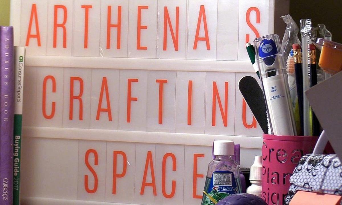 Arthena Caston, 54, of Macon created a craft room in her house to keep her busy during the day. Caston was diagnosed with early-onset dementia three years ago.