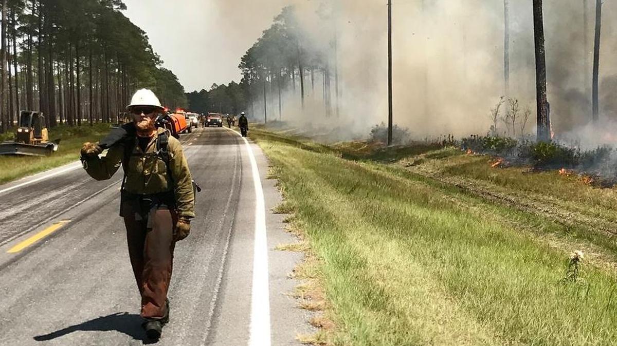 Crews are battling a major blaze in the Okefenokee Swamp near the Georgia-Florida border. The fire was sparked by lightning on April 6 and could burn for six months without heavy rainfall.