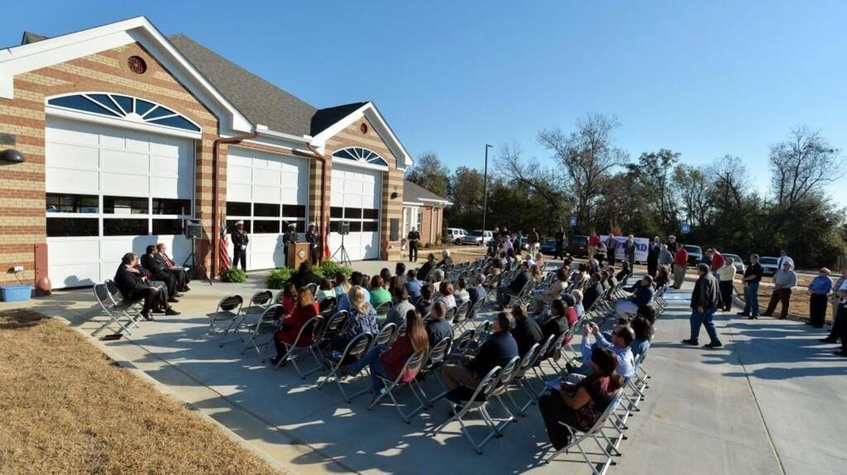In this Nov. 21, 2014, Telegraph file photo, Fire Chief Marvin Riggins addresses a crowd gathered to dedicate the newest Macon-Bibb County Fire Station on Heath Road. The fire station was named after Bibb County Commissioner Joe Allen, who is a retired firefighter.