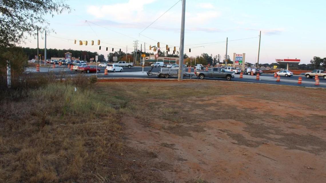 The Houston County Commission approved a beautification project Tuesday for this corner of Ga. 96 at Lake Joy Road as well as the opposite corner.