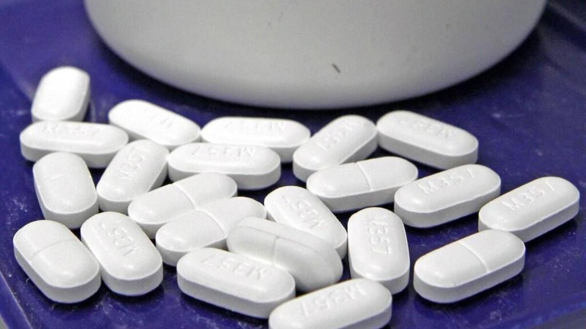 A 2013 file photo shows pills of the painkiller hydrocodone at a pharmacy in Montpelier, Vt.