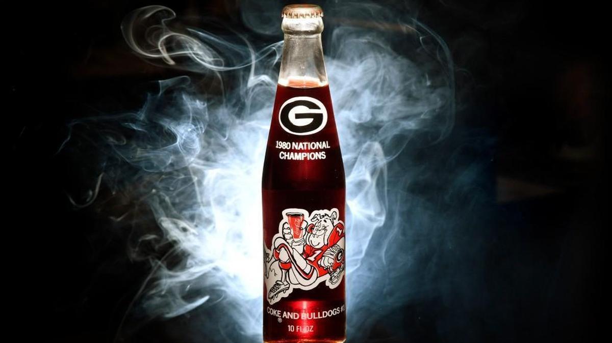 A Coke bottle commemorating UGA’s 1980 football national championship.