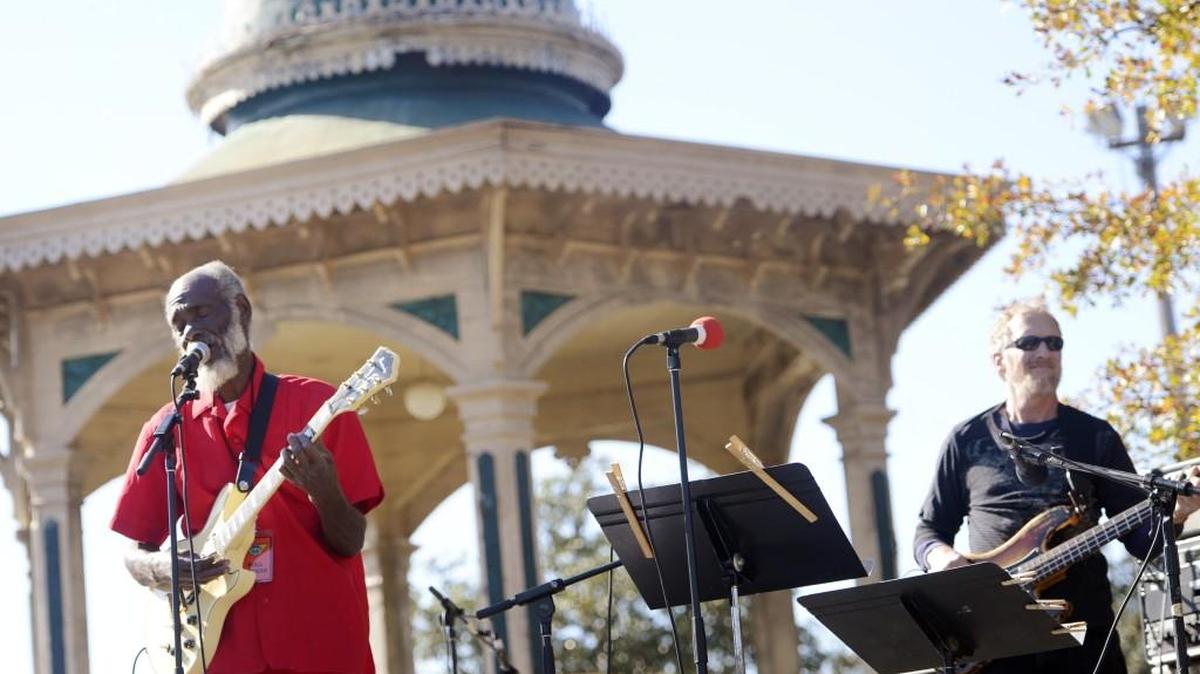 Robert Lee Coleman performs during the Skydog 66 Annual Benefit Concert at Central City Park in 2012. Coleman reports his 1998 green Chevrolet Astro van was stolen along with his prized guitars late Thursday near Columbus Road in Macon. On Friday, his three guitars were found after people attempted to sell them at a music store.