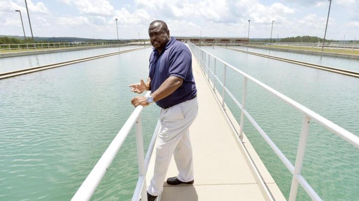 Water treatment director Gary McCoy gives a tour of the Frank C. Amerson, Jr. Water Treatment Facility in 2014. The Macon Water Authority is hosting disaster drills March 28, 30, 2017, as part of the Vigilant Guard exercise.