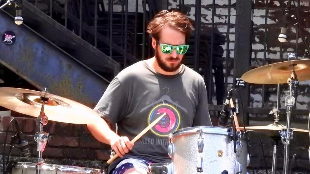 Drummer Ben Dumas of The Wild Feathers performs at Grimey’s in Nashville, Tennessee, in June.