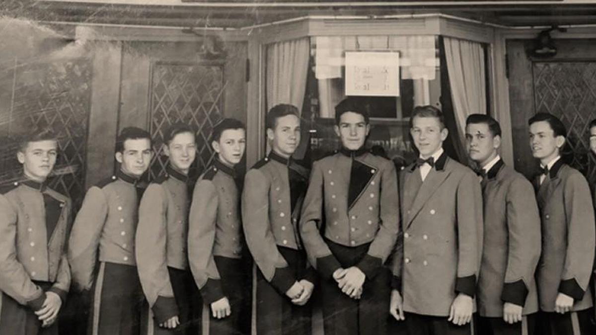 Jim Burnham is sixth from the left in the photo of theater ushers.