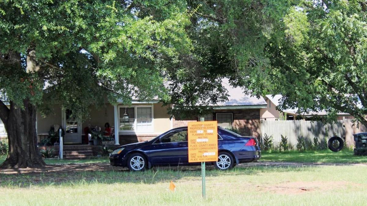 A Dollar General is going on this lot in Haynesville where a home now sits. The Houston County Commission approved rezoning of the property Tuesday.