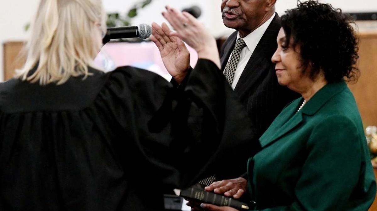 District 5 Commissioner Bert Bivins is sworn in at the Macon-Bibb County Commission Inauguration Ceremony on Jan. 4. Bivins was also reappointed as mayor pro tem for the new four year term.