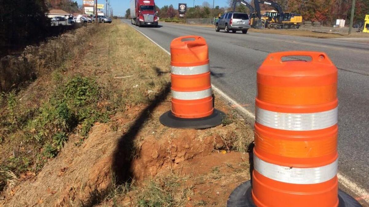 A section of the shoulder was washed out where 56-year-old Rufus Jones of Perry was found dead on Nov. 29, 2016. The Bibb County Sheriff's Office is investigating the cyclist's death.